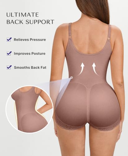Image of SHAPELLX Faja Body Shaper for Women, Zipper Shapewear Bodysuit
