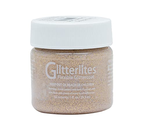 Angelus Glitterlites Flexible Acrylic Paint - Desert Gold, 1 fl oz - Will Not Flake or Rub Off