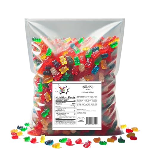 Halal Gummy Bears - 5lbs Bulk Gluten Free Candy Variety Pack, Halal Candy, Gummy in Bulk, Fun Snacks, Fruit Snacks - Perfect for Parties and Events - Delicious and Chewy Treats for All Ages