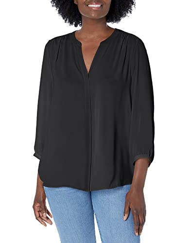 NYDJ Women's 3/4 Sleeve Pintuck Blouse