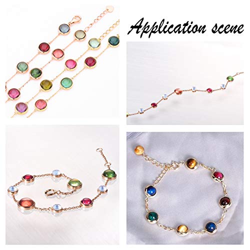 UNICRAFTALE-12pcs-6-Colors-Glass-Gemstone-Charms-Flat-Round-Glass-Links-Pendants-with-Golden-Double-304-Stainless-Steel-Bail-Connectors-for-Women-Bracelet-Jewelry-Making-Hole-25mm