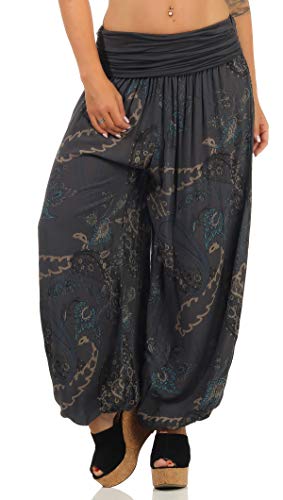 Malito Femme Pantalon Sarouel Yoga Pantalon Sport 7185 (Gris foncé)