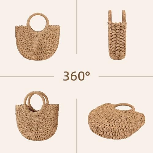 Bolso Tote de Paja YouNuo para Mujer miniatura 5