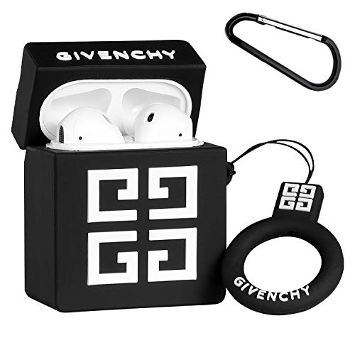 Gift-Hero Compatible with Airpods 1&2 Soft Silicone Cute Case,3D Fun Luxury Funny Cool Stylish Classic Designer Ring Kits Character Skin Fashion Cover for Girls Women Kids Teens Air pods (Black Given)