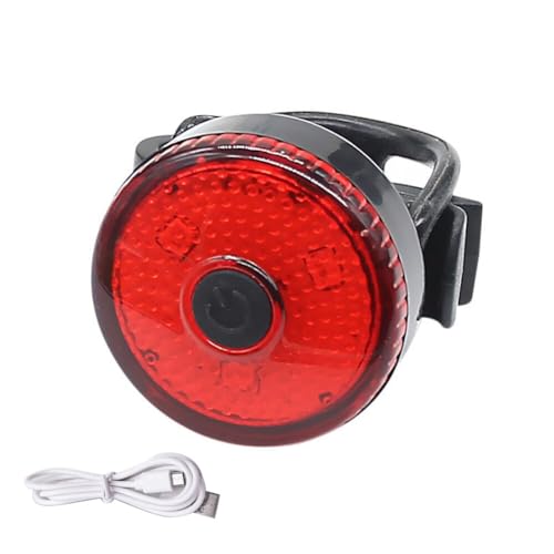 Bike Lights for Night Riding LED Bike Tail Light - Bicycle Light USB Charging - Rear Bike Light High Brightness - 220mah Bicycle Tail Lighting Running Cycling Taillight (Red)