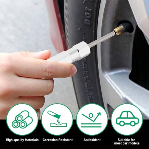 Image of Tesnaao Car Spool Wrench, American Style Bleeder Adjustable Valve Spanner, Non-scratch Tyre Valve Pulling Tool, Universal for Car, Bike, Motorbike (Silver)