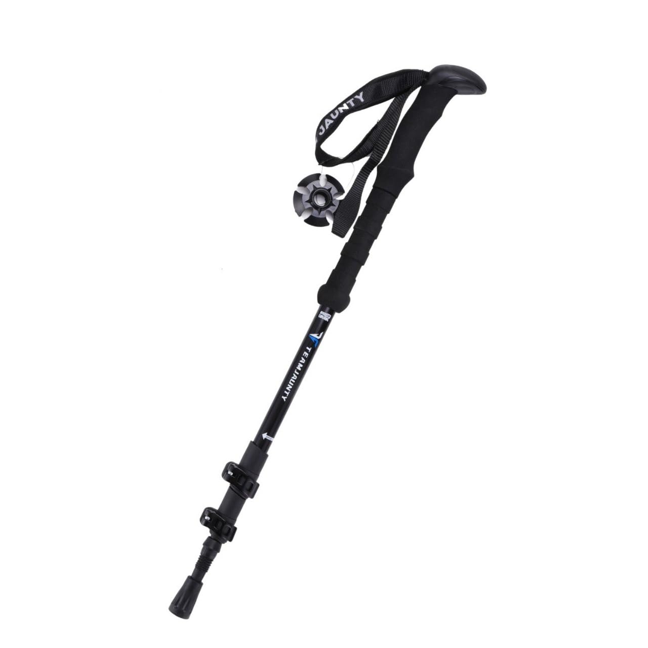 Cloudzy Trekking Pole High Trek Adventures Walking Stick Aluminum Alloy EVA Handle Design Ergonomic Pole Stick Adjustable Hiking Terrain Accessories Telescopic Alloy Pole (Black)-image-9