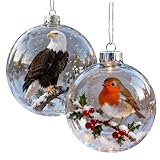 Diseño de alta transparencia: los adornos de pájaros para árbol de Navidad utilizan materiales de claridad de alta calidad para maximizar los efectos de luz brillantes, proporcionando un toque visualmente impresionante que enriquece el ambiente festivo de tus decoraciones de temporada