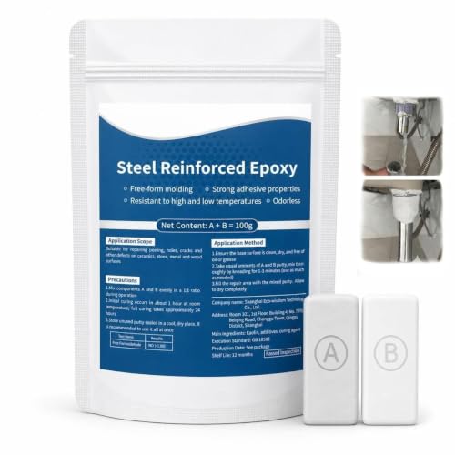 Epoxy Putty 100g, Quick-Repair Two-Part Clay, Waterproof Heat-Resistant Filler, Steel Reinforced & Strong Clay Iron Adhesive, for Metal/Wood/Tile, DIY