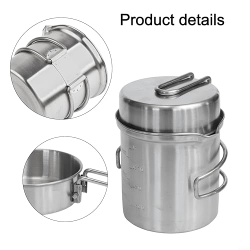 Estufa ligera de acero inoxidable para mochileros y olla de cocina 7