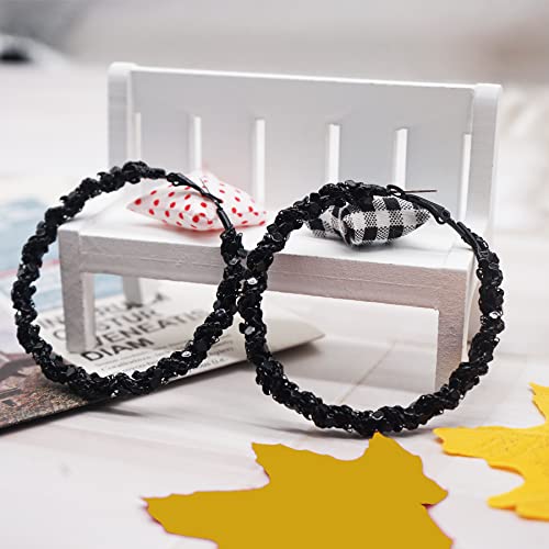 Black Hoop Earrings For Women Statement Oval Dangle Hoops Earrings Chunky Stainless Steel Black Cubic Hoop Earrings For Women Dainty Trendy Hypoallergenic Big Studs Earrings Jewelry2