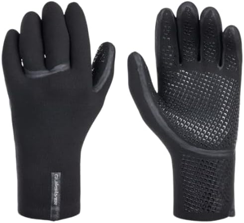 Quiksilver Mens Marathon Sessions 3mm 5-Finger Wetsuit Glove - Black | Small