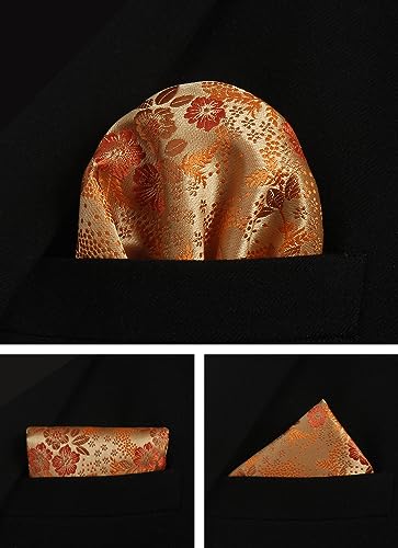 Image of Paisley Floral Mens Tie Formal Necktie Pocket Squares Ties Clips Cufflinks Classic for Men Set