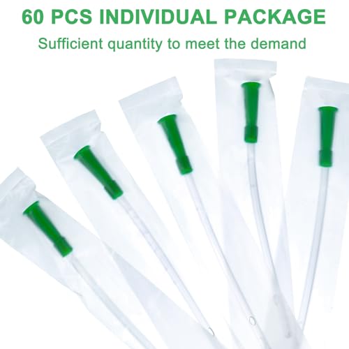 Image of Nuanchu PVC Replacement Tubings Supplies Tubes Kit Clear Replacements Hose with Flexible Rounded End for Smooth Insert(16 FR,60 Pieces)