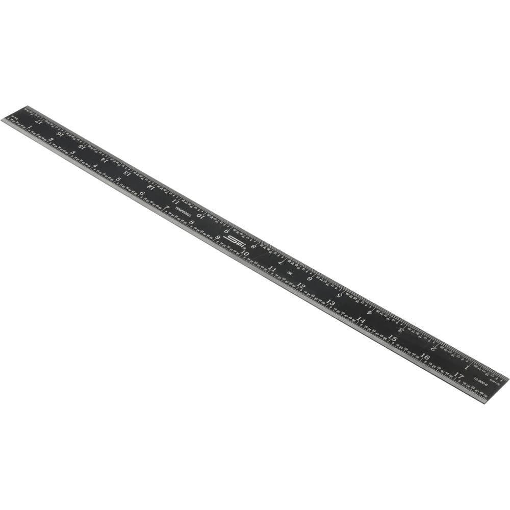SPI 13-900-6 EZ-View Rigid Steel Rule: 3R Graduation, 1-1/8" Wide x 18" Long