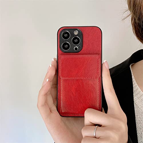 Étui en cuir de luxe rouge et porte-monnaie magnétique pour iPhone