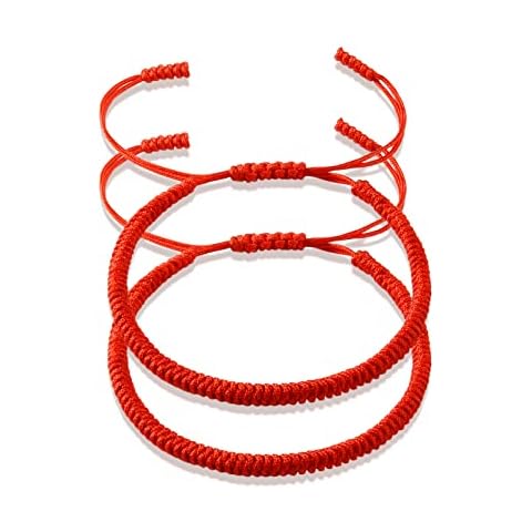 VGWON Red String of Fate Bracelets Kabbalah Protection Good Luck Simple Matching Bracelets for Lover Women Men… Cover