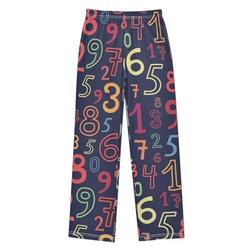 Boys' Pants Number Color Pattern Long Bottoms Jogger Pants Elastic Waist Trousers with Pockets S-XL