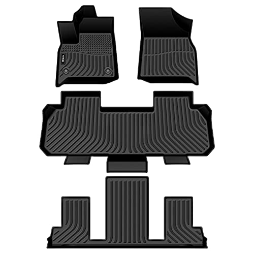 VIWIK Floor Mats Compatible for Traverse 2018-2022 Floor Liners 7 Seat with 2nd Row Bucket Seats,All Weather Floor Liners Full Set Include 1th 2nd 3rd Row Front and Rear, Automotive Floor Mats Black
