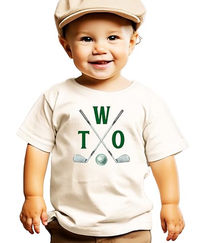 Olive Loves Apple Two Golf Sticks 2nd Birthday Shirts Golf Themed Kids Birthday Party Tee