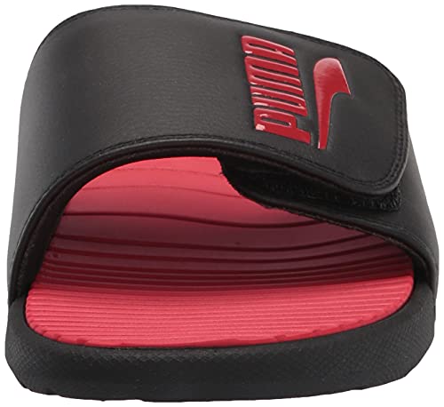 PUMA mens Cool Cat Slide Sandal, Black/High Risk Red, 12 US2