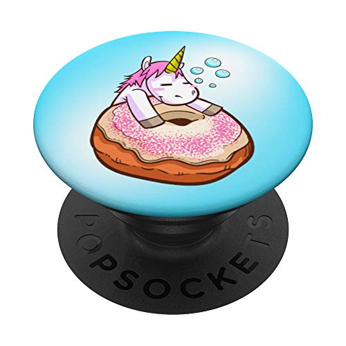 Donut Dounat Donout Pink Blue Eat Food Unicorn PopSockets PopGrip: Swappable Grip for Phones & Tablets