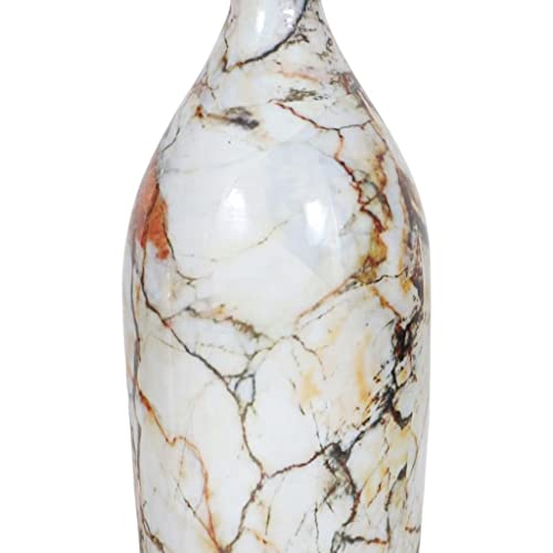 Image of C.D Metal Unbreakable Flower Vase White Stone