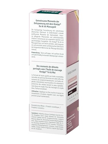 Kneipp Massageöl Du & Ich - Zedernholz & Patchouli - Für liebevolle Paarmassagen - Für alle Hauttypen -100ml 5