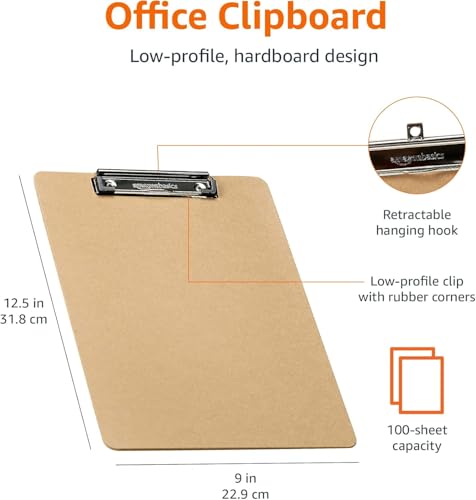 Amazon Basics Hardboard Office Clipboard - 6-Pack image 2