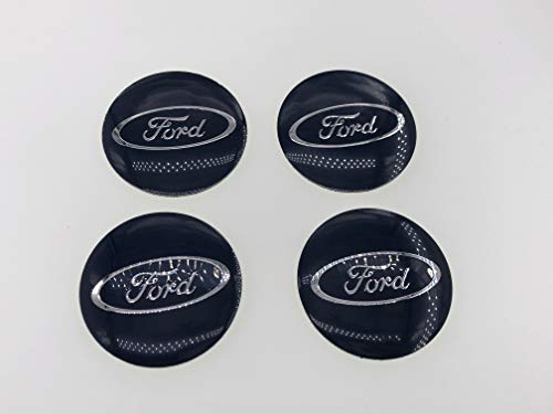 LANPARD Lanard 4 x 56 mm Blaue Räder Center Nabenkappen-Emblem, Legierung, Aufkleber für Ford