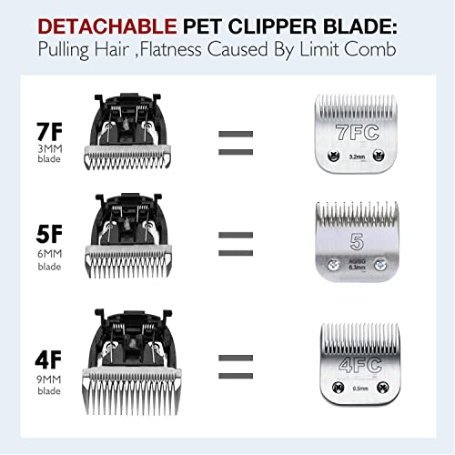 Listerpro Dog Clippers Professional Heavy Duty Dog Grooming Clipper Low Noise High Power Rechargeable Cordless Pet Grooming Tools For Small & Large Dogs Cats Pets (With Blade 1Mm 3Mm 6Mm 9Mm) #TOP4