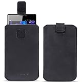 Lieferumfang:1x Nauc Handy Leder Tasche aus der Kollektion ,,Curley' für Ihr Mobistel Cynus E5 in der Farbe Schwarz