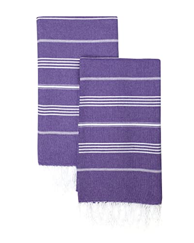 Park&Oz ( 2 Pack ) Turkish Cotton Lightweight Towel | Pre-Washed | Absorbent And Quick Dry | Sand Free | Oversized | Towels For Beach,Pool,Bathroom,Spa,Travel,Camping,Fitness,Yoga (Purple) #TOP16