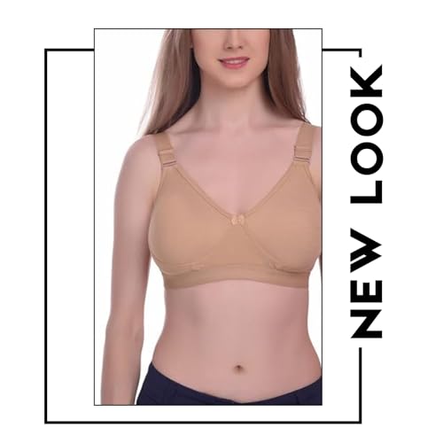 Image of Viral Girl Women's Wire-Free Cotton Hosiery Bra | Non-Padded, Full Coverage, Adjustable Straps | Soft Comfortable Innerwear with Hook & Eye Closure for Everyday Use
