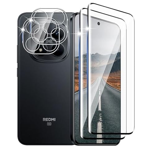 DXULWLM 2+2 sztuki szkła hartowanego do Redmi Note 15 Pro+ 5G/POCO M8 Pro, z osłoną obiektywu aparatu, 3D pełne pokrycie, twardość 9H, bez pęcherzyków, ochrona ekranu HD Anti-scratch