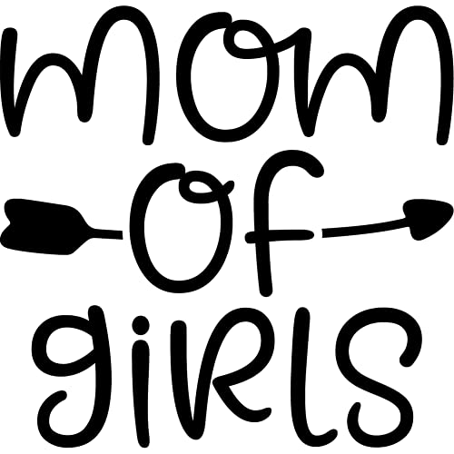 Decal Stickers of Mom of Girls (Black) (Set of 2) Luxury Weatherproof Vinyl Decal Stickers for Laptop Desktop Smartphone Car Dirt Bike Wall Room Mason Jar Bathtub Door Skateboard - ANDsticd39766BL