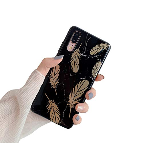 Hishiny Coque Huawei P30 Lite, Coque Huawei P30 Pro Housse de Protection Étui Élégant Bling Silicone Cover Anti Choc Anti-Rayures Housse Case pour Huawei P30 Lite Pro (9Noir, P30 Pro) Cover