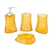 WENMENG2021 Dozownik mydła bursztynowy żywica zestaw akcesoriów łazienkowych żółty pomarańczowy mydelniczka kubek do płukania ust uchwyt na szczoteczkę do zębów dozownik mydła butelka automatyczny dozownik mydła (kolor: Zestaw)