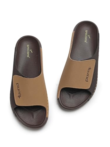 Image of URJO PURE Men's Sliders /Slippers Lightweight Super Flexible Arch Support Durable Anti Skid & Stylish Dailywear Sliders /Slippers for Men (URJO by Welcome)