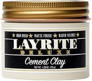 Pomada do włosów Layrite Cement Clay 120g | Glinka do włosów | Matowe wykończenie | Mocny Chwyt | Waniliowy Zapach |
