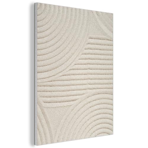 MuchoWow Wandbilder Akustikpaneele 70x100 cm Filz Deko Wohnung Bild Wohnzimmer Wandpaneele Schallabsorber Wand Bilder Wandpaneel Wall Decor Muster - Abstrakt - Weiß