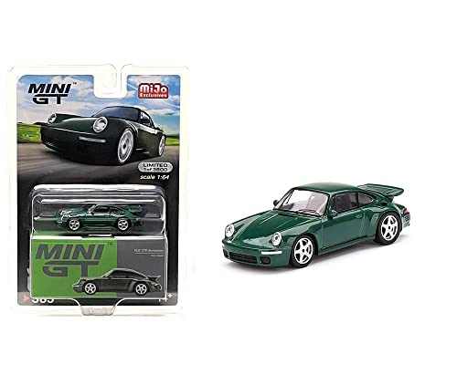 True Scale Miniatures Model Car Compatible with Porsche 911 RUF CTR Anniversary Irish Green 1/64 Diecast Model Car MGT00385