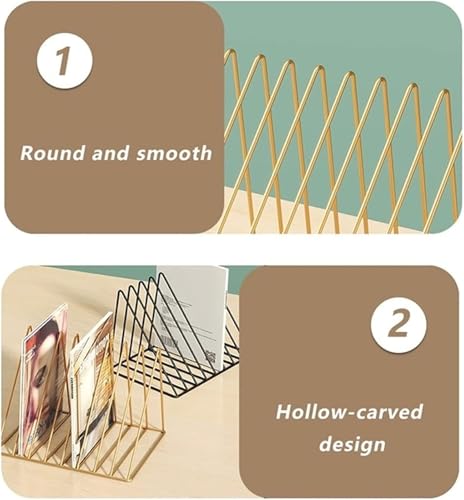 Estantería de vinilos rosa con estructura metálica triangular de 7 secciones 4