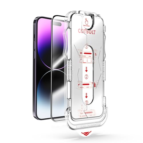 Image of 9H+ Tempered Glass Compatible With iPhone 14 Pro Max(6.7 Inch) Full Screen Protector [Military Grade Shatterproof & Longest Durable] Screen Protector 14 Pro Max Tempered Glass