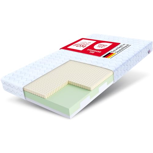 FDM Leon Schaumstoffmatratze Kindermatratze Matratze HR Schaum H3 (mittelhart) Höhe 10 cm Zweiseitig 80 x 160 cm