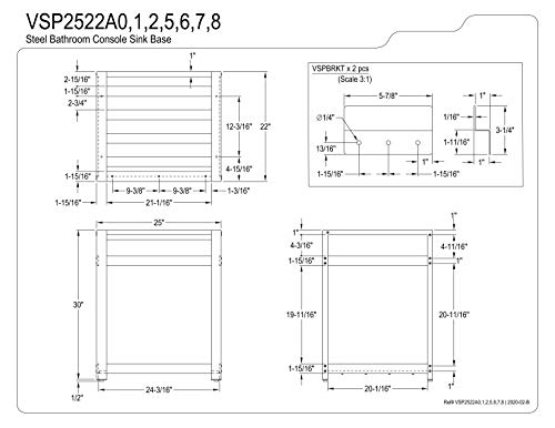 Kingston Brass Vsp2522A1 Kingston Commercial Console Sink Base, Polished Chrome 25 X 22 X 30 #TOP5