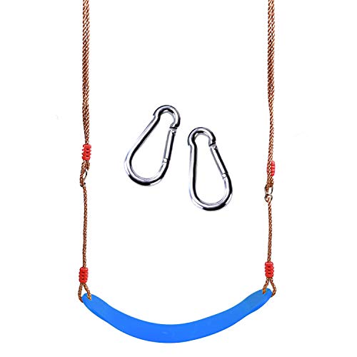 REDCAMP Elastischer Schaukel Outdoor, Eva weichen Bord U Kinderschaukel Brettschaukel, Wetterfester Garten Schaukelsitz Schaukelbrett mit höhenverstellbarem Seil, Blau