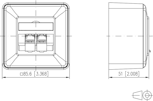 METZ CONNECT C6Amodul 2 Port 180°M AP reinweiß