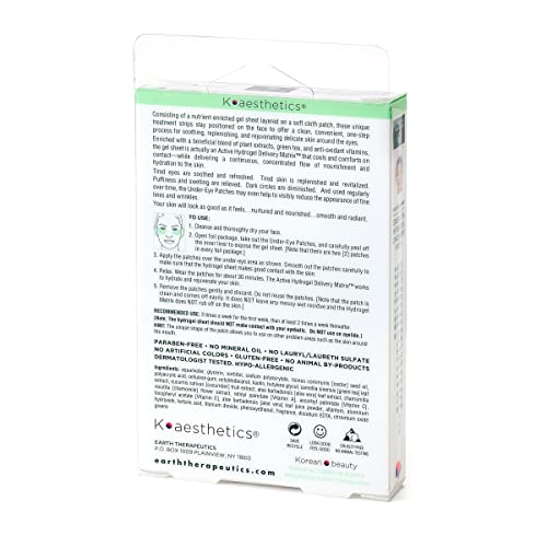 Earth Therapeutics Hydrogel Under-Eye Recovery Patch - – Reduce Wrinkles, Puffy Eyes, Dark Circles – Revitalize & Refresh Your Skin - 5 Pairs (10 Patches)