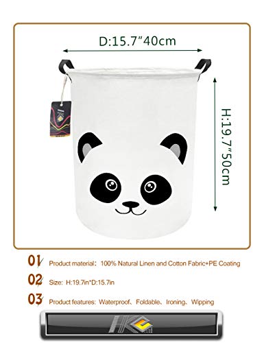Image of Baby Laundry Hamper,Kids Laundry Baskets,Waterproof Storage Bin(Panda)